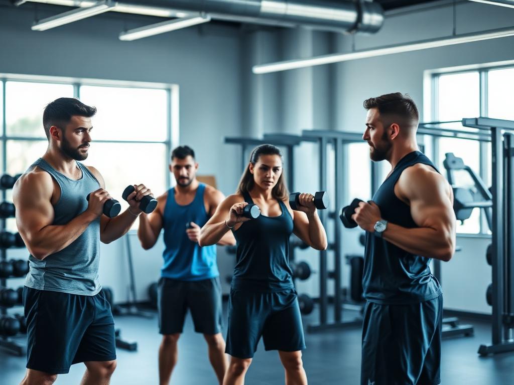 Trainer coaching a small-group barbell session at A-Game